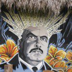 Un mural que representa al genio del escritor nicaragüense Ruben Dario en Rancho Esperanza