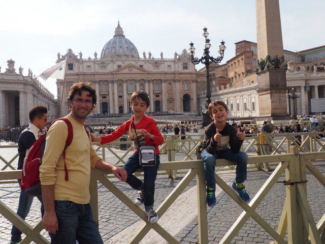 Foto familiar de Roma con niños